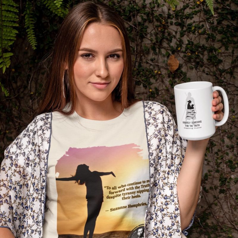 mockup-of-a-trendy-woman-wearing-a-t-shirt-while-holding-a-15-oz-mug-27509